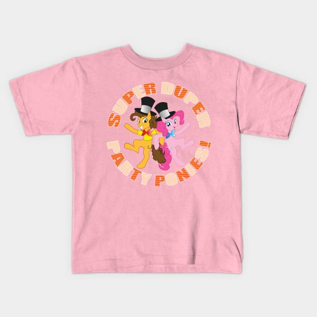 Super Duper Party Ponies! Kids T-Shirt by Novanator